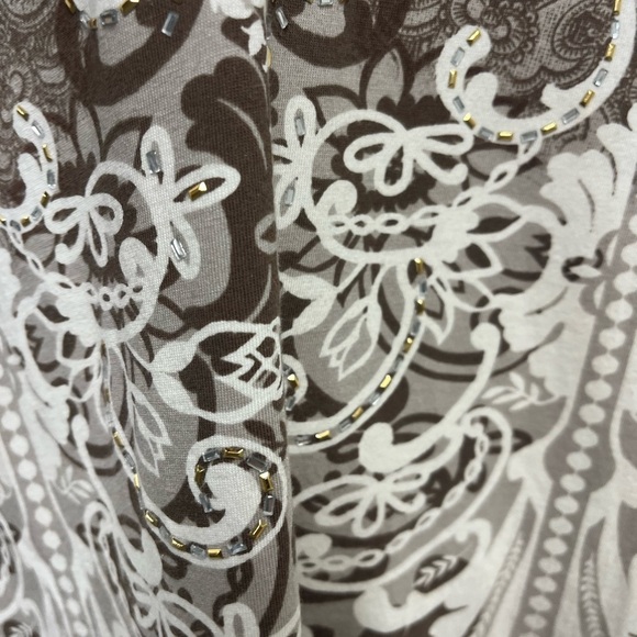 ZENERGY Elsie Beaded Paisley Top Chicos size 2 is US 12/L - Picture 7 of 10